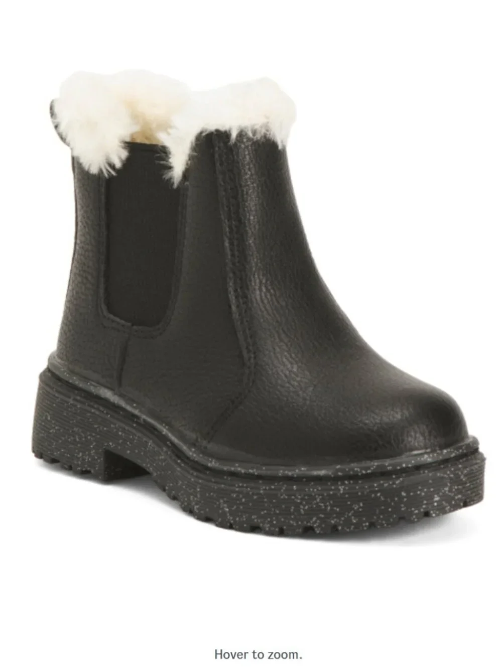 NWT SINCERELY JULES Lil Heather Glitter Sole Chelsea Black Boots Girls (Toddler)